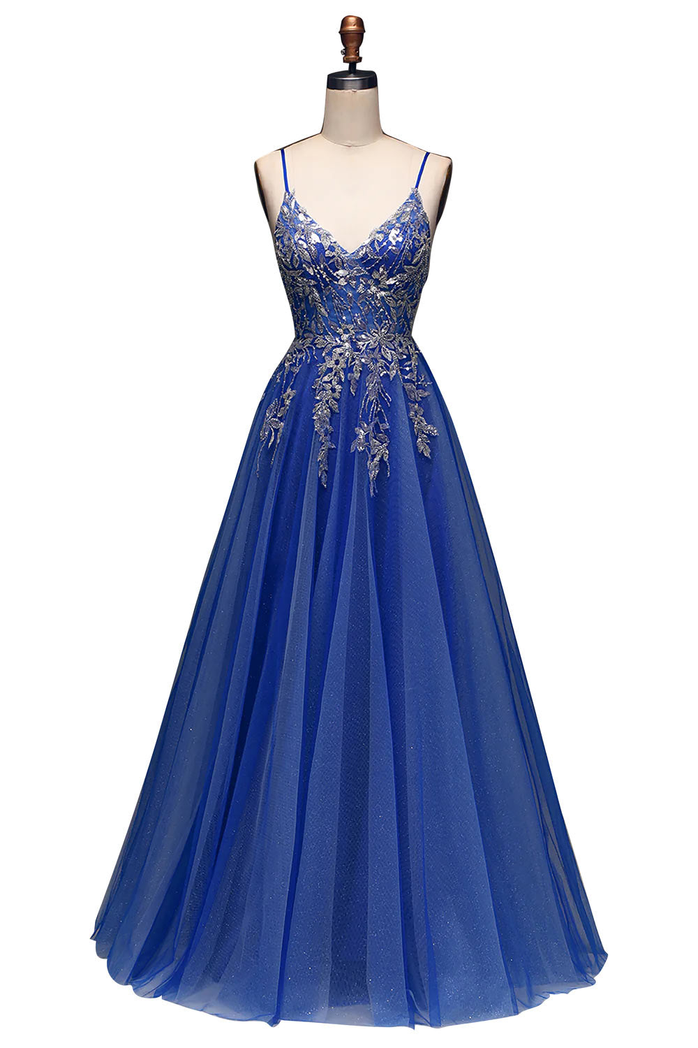 Adorable Sequins Prom Dress, Royal Blue Evening Gown, A-Line Party Dress with Appliques, Custom Formal Dress