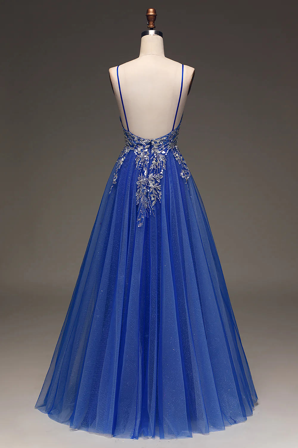 Adorable Sequins Prom Dress, Royal Blue Evening Gown, A-Line Party Dress with Appliques, Custom Formal Dress