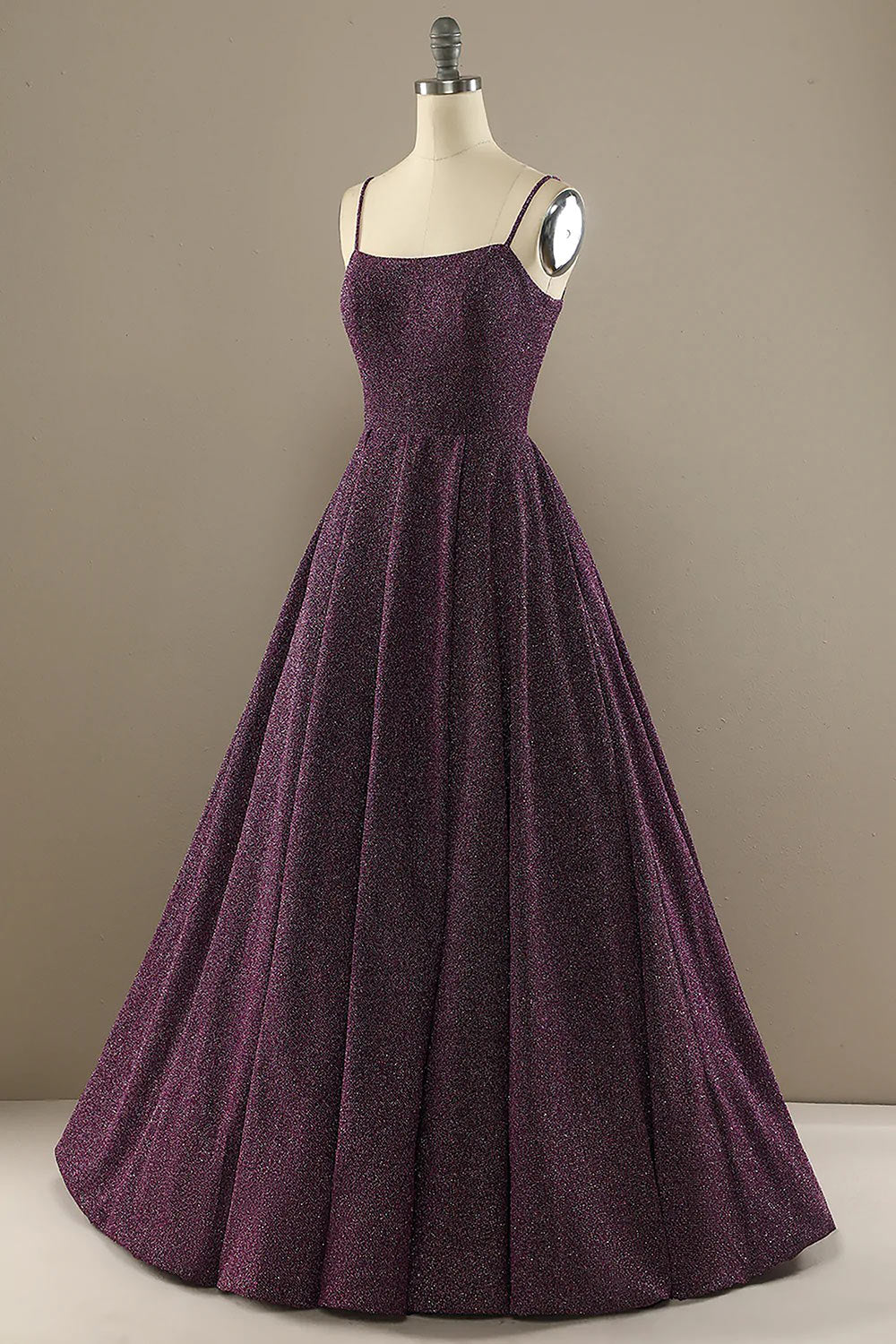 Charming A Line Evening Dress, Split Prom Gown, Spaghetti Party Dress, Formal Dress, Purple Evening Gown, Sweet 16 Dress, Homecoming Dress