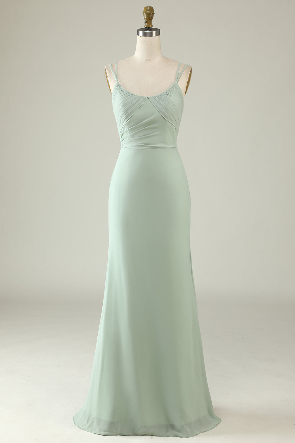 Light green satin evening dress, custom A line party dress