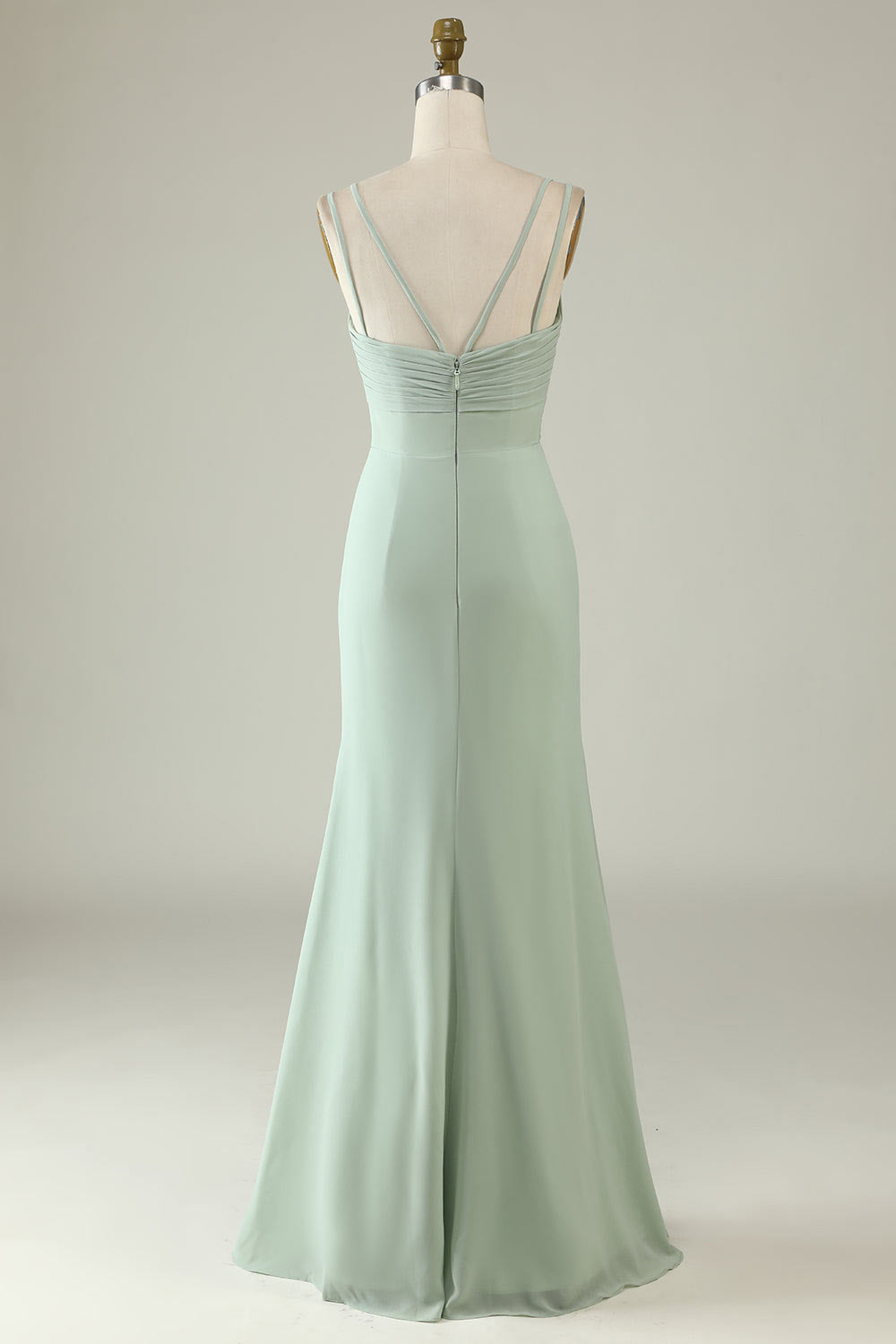 Light green satin evening dress, custom A line party dress