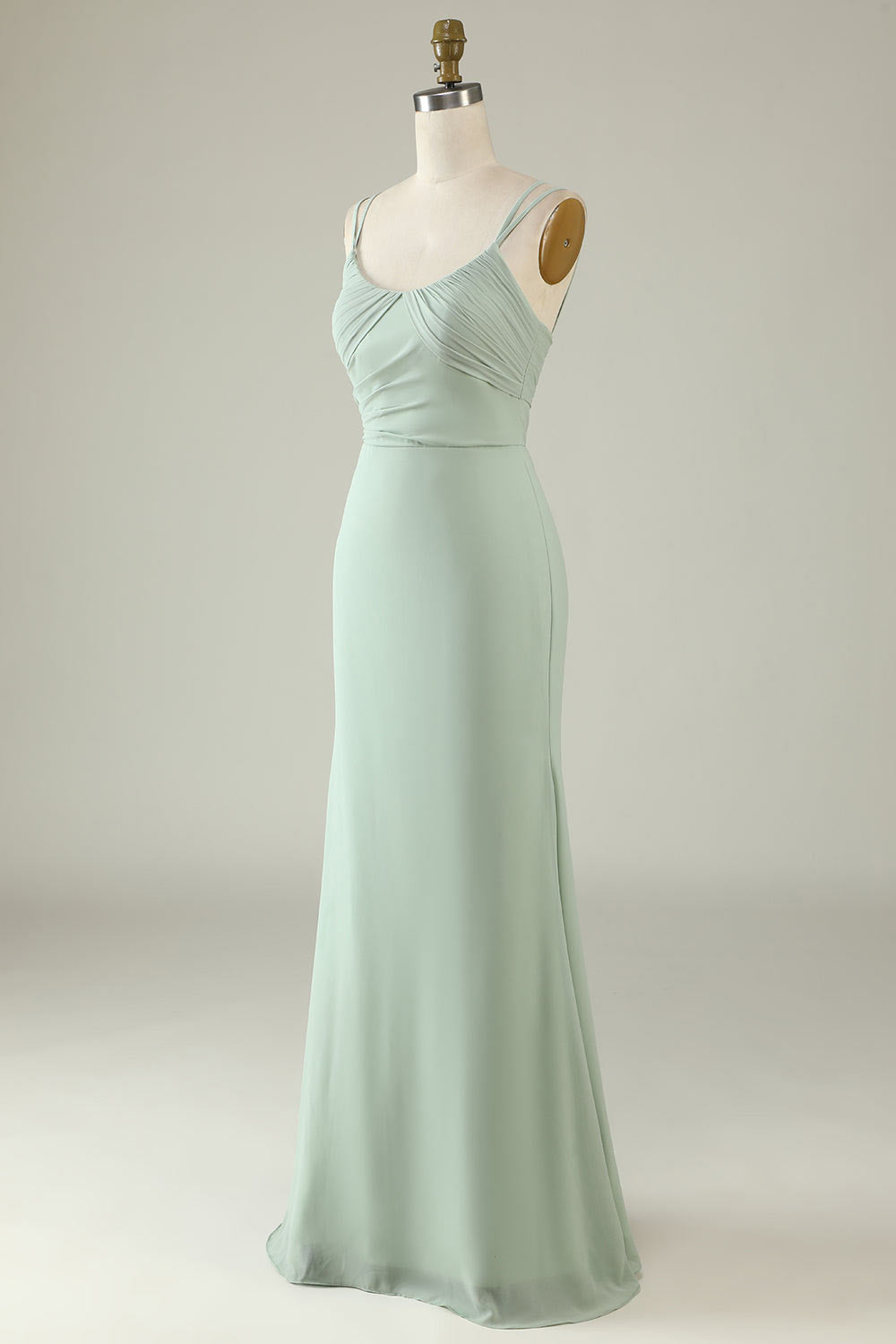 Light green satin evening dress, custom A line party dress