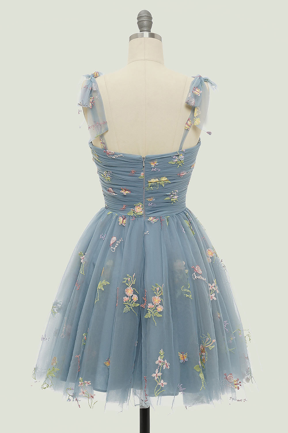 Charming Green Short Prom Dress, A-Line Tulle Cocktail Dress, Handmade Homecoming Gown with Embroidery