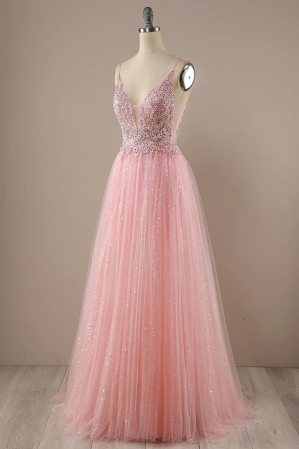 Pink Princess Dress Prom Gown, V-Neck Prom Gown Dress, Sexy Party Dress, Custom Evening Dress, Handmade Party Evening Dress, Long Prom Dress