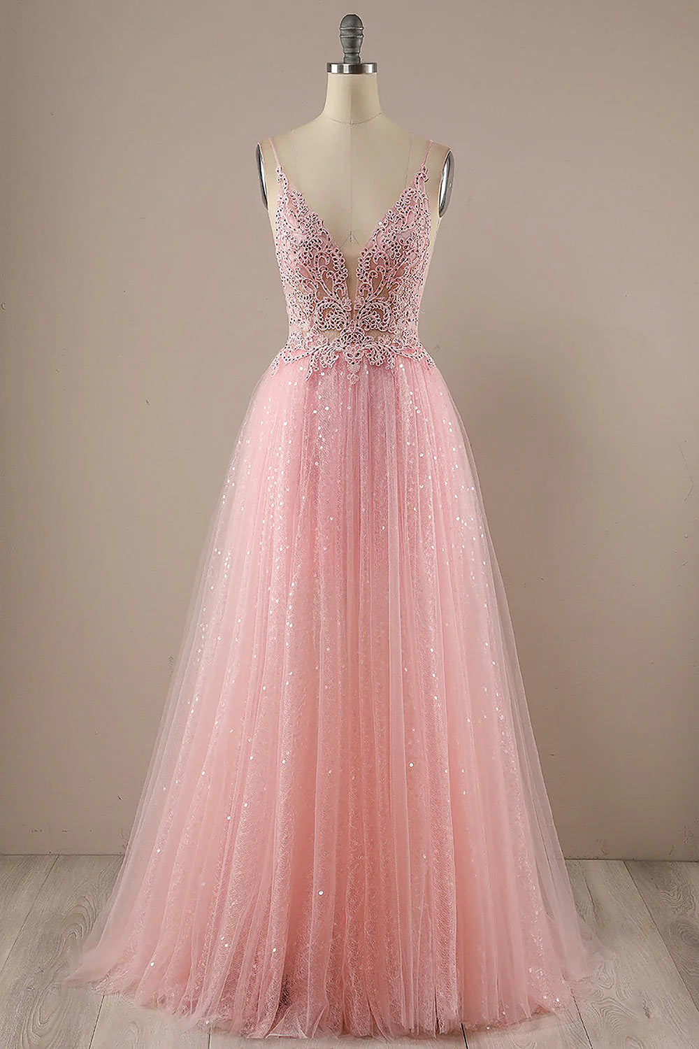 Pink Princess Dress Prom Gown, V-Neck Prom Gown Dress, Sexy Party Dress, Custom Evening Dress, Handmade Party Evening Dress, Long Prom Dress