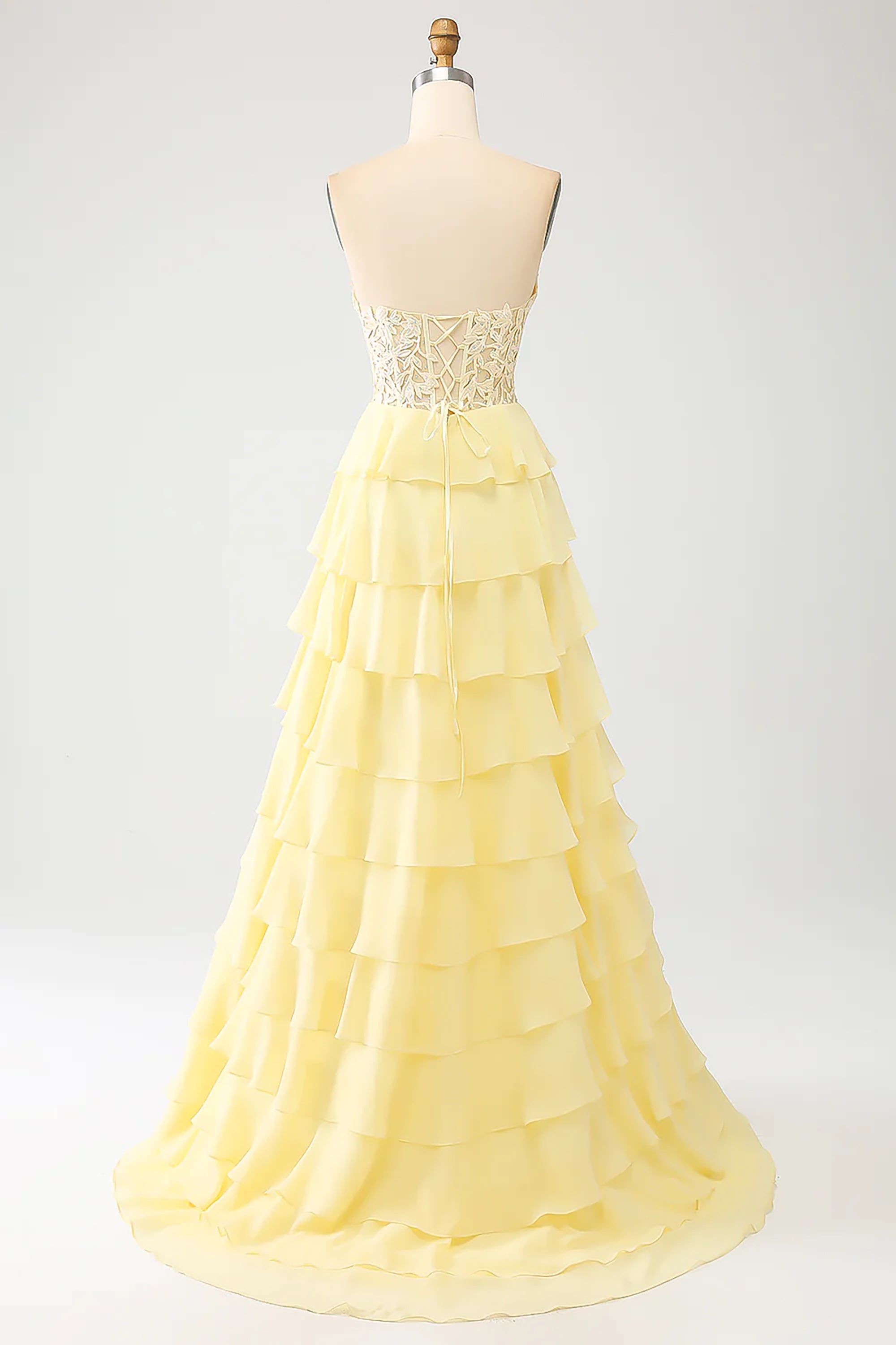 Shining Sweetheart Prom Gown, A Line Fairy Party Dress, Handmade Yellow Evening Gown, Layered Tiered Evening Dress, Custom Tulle Formal Dress Gown