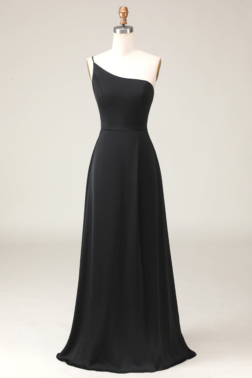 Simple satin party dress, custom black evening dress