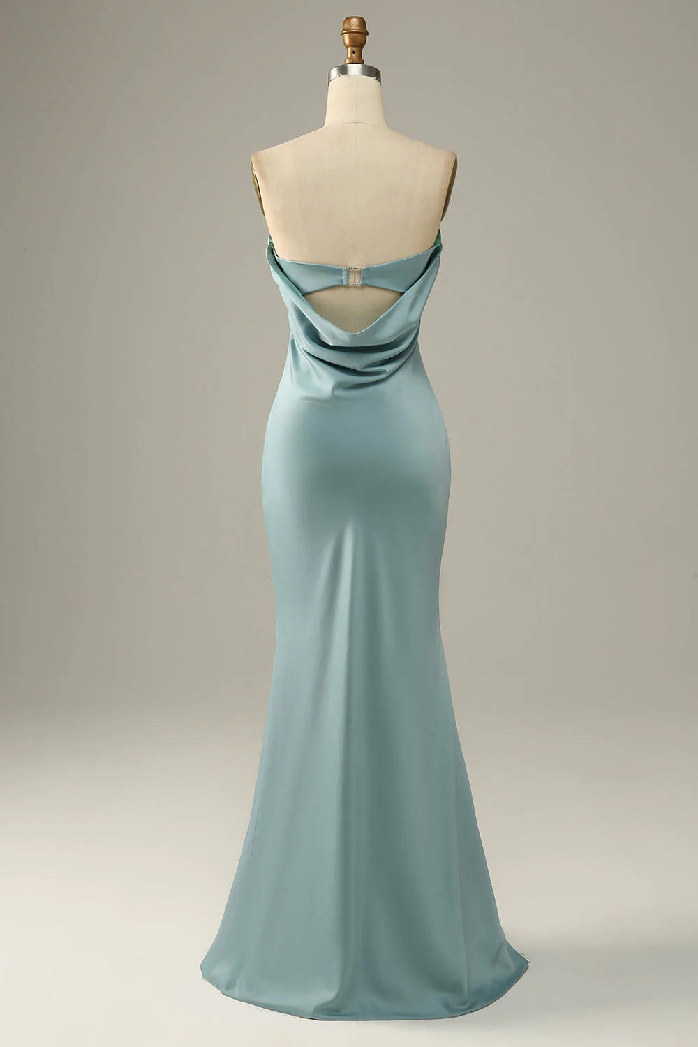 Strapless sky blue party dress, slit evening dress, custom prom dress